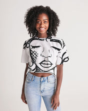Load image into Gallery viewer, Women&#39;s Lounge Cropped T-shirt Full Face White
