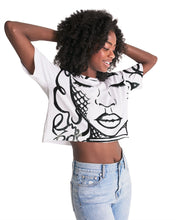 Load image into Gallery viewer, Women&#39;s Lounge Cropped T-shirt Full Face White
